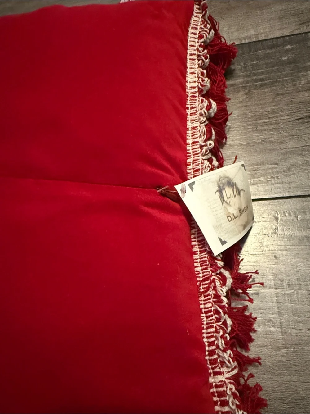 Holiday 'Peace' Throw Pillow in Cream and Red